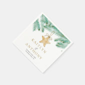 Weihnachts-Weihnachtsfeier mit Aquarellkiefern Serviette (Ecke)