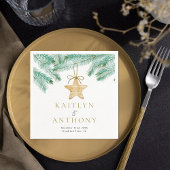 Weihnachts-Weihnachtsfeier mit Aquarellkiefern Serviette