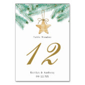 Weihnachts-Weihnachtsfeier mit Aquarellkiefern Tischnummer (Rückseite)