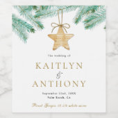 Weihnachts-Weihnachtsfeier mit Aquarellkiefern Weinetikett (Einzelnes Label)