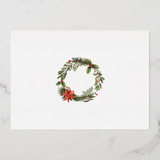 Weihnachts-Weihnachtsfeier Rose Gold Folieneinladung (Rückseite)