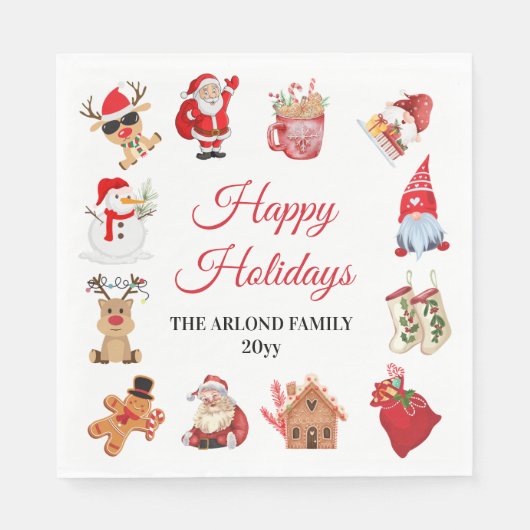 Weihnachts-Weihnachtsfeier Serviette (Vorderseite)