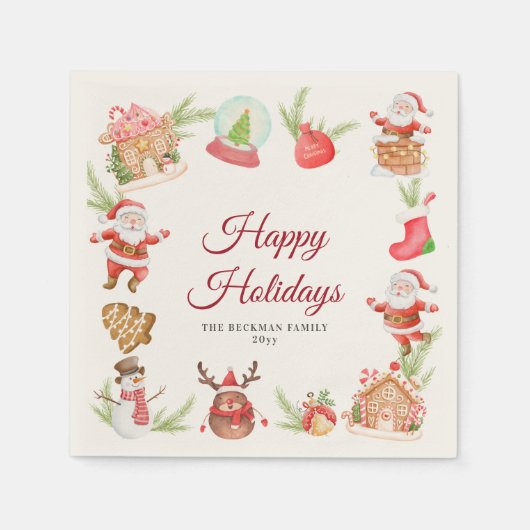 Weihnachts-Weihnachtsfeier Serviette (Vorderseite)