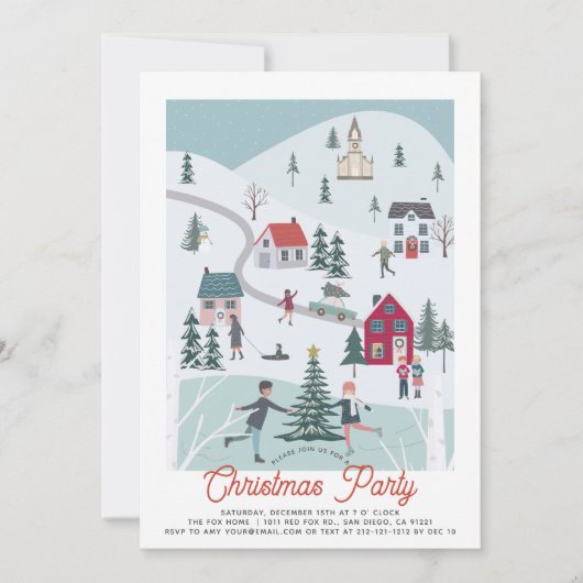 Weihnachts-Weihnachtsfeier/Village Einladung (Vorderseite)