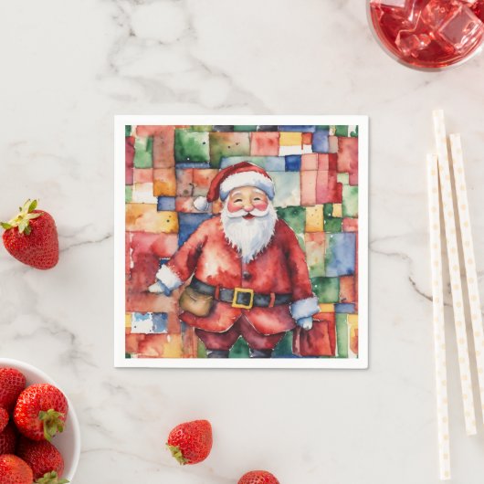 Weihnachts-Weihnachtsfeier Wasserfarbe Serviette (Beispiel)