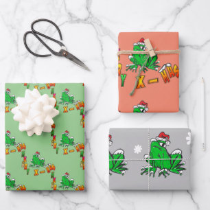 Weihnachts-Weihnachtsfeierheft für Frosch Geschenkpapier Set
