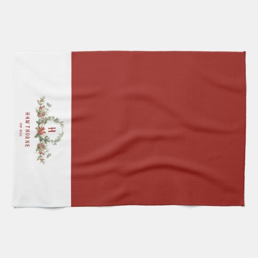 Weihnachts-Weihnachtsfeiertag Geschirrtuch (Horizontal)