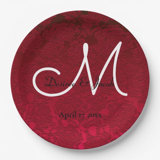 Weihnachts-Weihnachtsfeiertag Mongram Pappteller (Vorderseite)