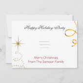 Weihnachts-Weihnachtsfeiertag Party Gold Red Black Einladung (Rückseite)