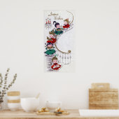 Weihnachts-Weihnachtsfeiertag Retro Angels Poster (Küche)