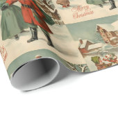 Weihnachts-Weihnachtsfeiertage des Weihnachtsmanns Geschenkpapier (Rolleneckpunkt)