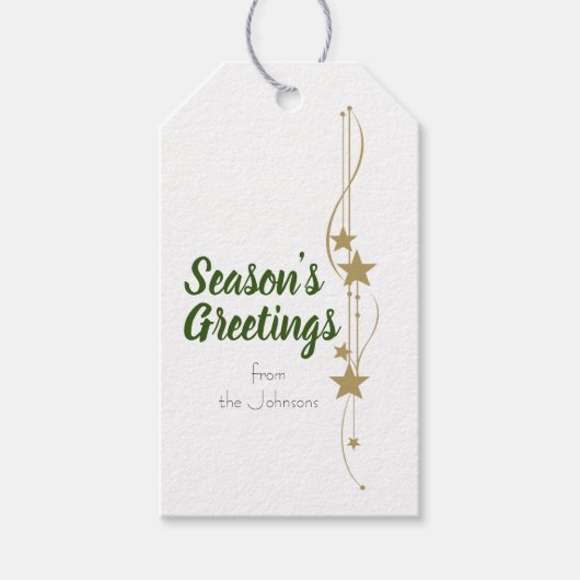 Weihnachts-Weihnachtsfeiertage Gold Stars der Sais Geschenkanhänger (Vorderseite)