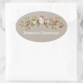 Weihnachts-Weihnachtsfeiertage in Garland Ovaler Aufkleber (Tasche)