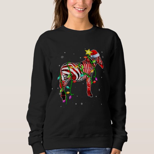 Weihnachts-Weihnachtsfeiertage in Zebra Weihnachte Sweatshirt (Vorderseite)