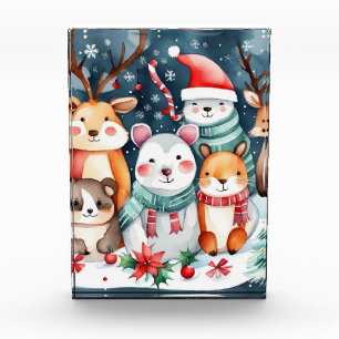 Weihnachts-Weihnachtsfeiertage - niedliche Tiere Fotoblock