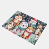 Weihnachts-Weihnachtsfeiertage - niedliche Tiere Fußmatte (Schrägansicht)