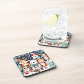 Weihnachts-Weihnachtsfeiertage - niedliche Tiere Getränkeuntersetzer (Rechte Seite)