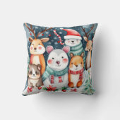 Weihnachts-Weihnachtsfeiertage - niedliche Tiere Kissen (Rückseite)