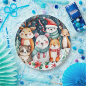 Weihnachts-Weihnachtsfeiertage - niedliche Tiere Pappteller (Party)