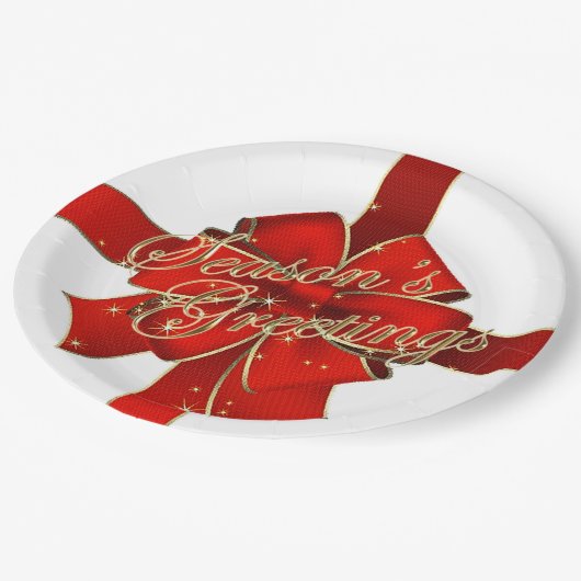 Weihnachts-Weihnachtsfeiertage Pappteller (Schrägansicht)