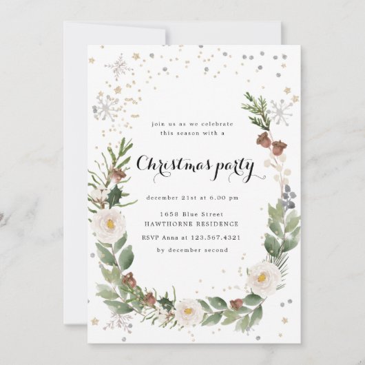 Weihnachts-Weihnachtsfeiertage Sparkle Party Einla Einladung (Vorderseite)