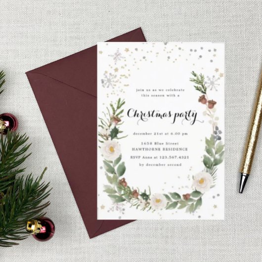 Weihnachts-Weihnachtsfeiertage Sparkle Party Einla Einladung