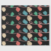 Weihnachts-Weihnachtsfeiertage Stringlights Doodle Geschenkpapier (Flach)