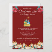 Weihnachts-Weihnachtsfest bei Kerzenlicht Einladung (Vorderseite)