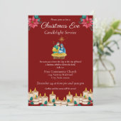 Weihnachts-Weihnachtsfest bei Kerzenlicht Einladung (Stehend Vorderseite)