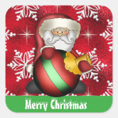 Weihnachts-Weihnachtsfest-Cartoon Quadratischer Aufkleber (Vorderseite)
