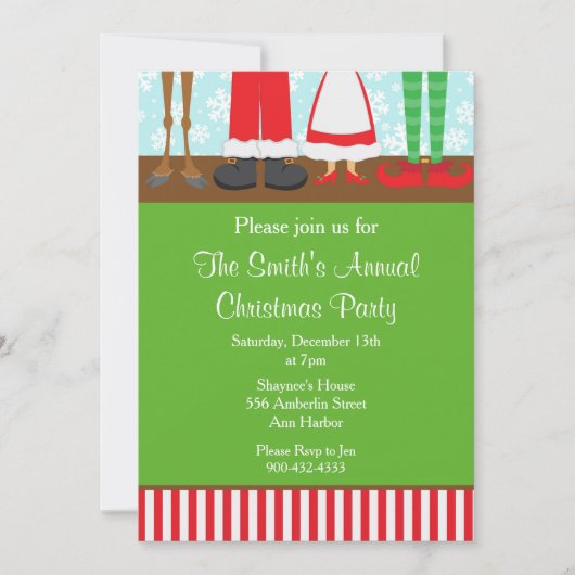 Weihnachts-Weihnachtsfest Einladung (Vorderseite)