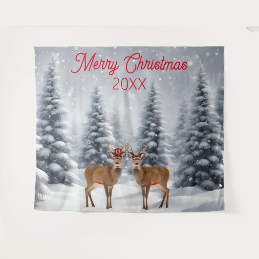 Weihnachts-Weihnachtsfest Foto Stand Hintergrund Wandteppich (Vorderseite (Horizontal))