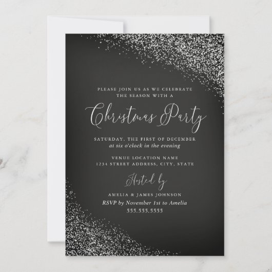 Weihnachts-Weihnachtsfest im Chalkboard Weißer Rot Einladung (Vorderseite)