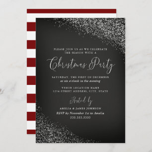 Weihnachts-Weihnachtsfest im Chalkboard Weißer Rot Einladung