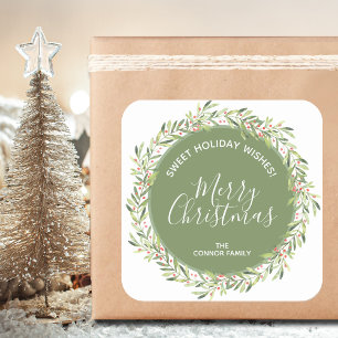 Weihnachts-Weihnachtsfest Quadratischer Aufkleber