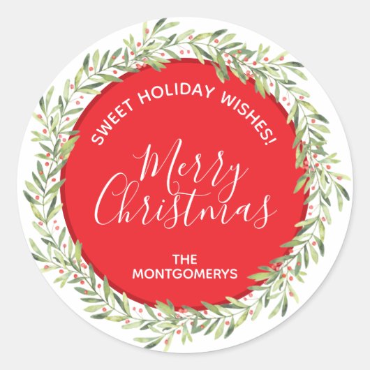 Weihnachts-Weihnachtsfest Runder Aufkleber (Vorderseite)