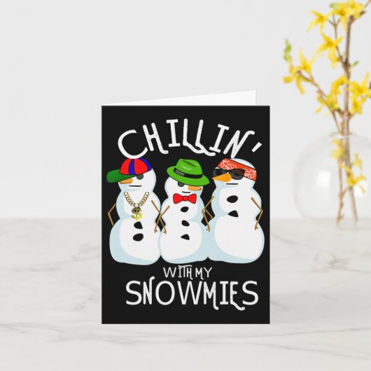 Weihnachts-Weihnachtsfest Snowman Chillin mit mein Karte (Gelbe Blume)