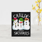 Weihnachts-Weihnachtsfest Snowman Chillin mit mein Karte (Gelbe Blume)