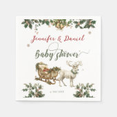 Weihnachts-Weihnachtsfest Winter Red Green Baby Du Serviette (Vorderseite)