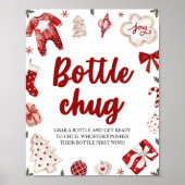 Weihnachts-Weihnachtsflasche Babyduschenschild Poster (Vorne)