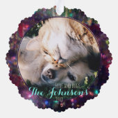 Weihnachts-Weihnachtsfoto-Vorlage Ornament Karte (Rückseite)