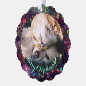 Weihnachts-Weihnachtsfoto-Vorlage Ornament Karte (Links)