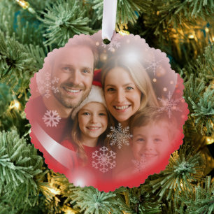Weihnachts-Weihnachtsfoto-Vorlagenornament-Karte Ornament Karte