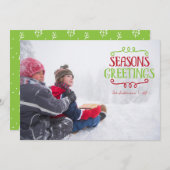 Weihnachts-Weihnachtsfotokarte der Saison Feiertagskarte (Vorne/Hinten)