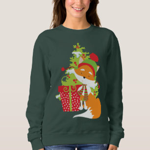Weihnachts-Weihnachtsfoxen Frauen Sweatshirt