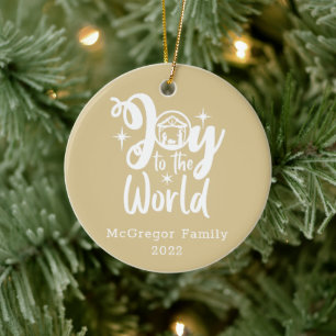 Weihnachts Weihnachtsfreude für die Welt Gold & We Keramik Ornament