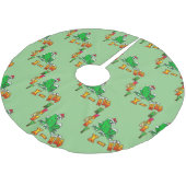 Weihnachts-Weihnachtsfrosch-Cartoon Polyester Weihnachtsbaumdecke (Schrägansicht)