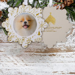 Weihnachts-Weihnachtsgebäck - Erstes Weihnachtsfes<br><div class="desc">Lass eine festliche Eichel goldener Weihnachtsweihnachtskulisse um dein Lieblingshotel Foto in dieser Urlaubssaison. Einfach die Vorder- und Rückseite dieser Papierschmuckkarte mit Ihren persönlichen Daten anpassen,  um die perfekten Urlaubssgrüße und das einzigartige Sake-Geschenk für sich selbst,  Familie und Freunde zu versenden.</div>