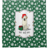 Weihnachts-Weihnachtsgelb-Labrador Niedlich Duschvorhang (Vorderseite)
