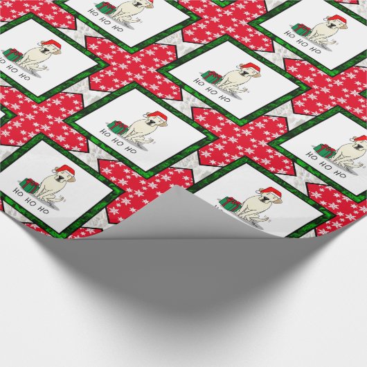 Weihnachts-Weihnachtsgelb-Labrador Niedlich Geschenkpapier (Ecke)